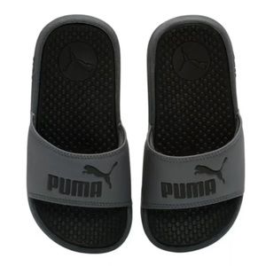 PUMA Unisex-Child Toddler Cool Cat Slide Sandal Shoes Black Gray Kids Size 13